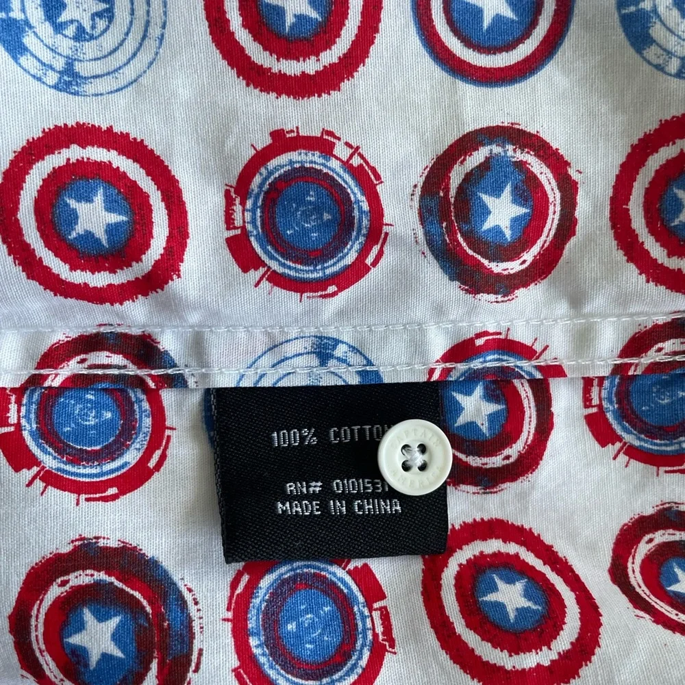 NEW Captain America Button Down Shirt - Picture 8 of 8